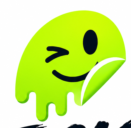 Sticker holográfico con la mascota de Sticker Glow