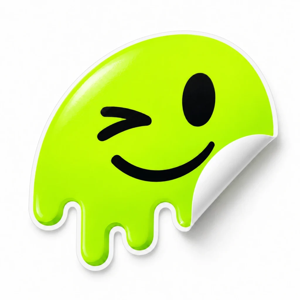Sticker de vinilo con la mascota de Sticker Glow